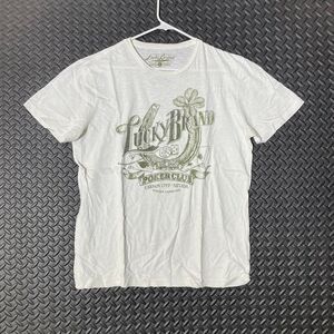 Lucky Brand White and Green Short Sleeve Tee